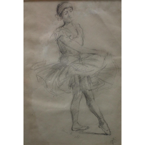 46 - Knight Portrait of a Ballerina bears signature, pencil drawing. 28.5cm x 19.5cm; another, Studies fo... 