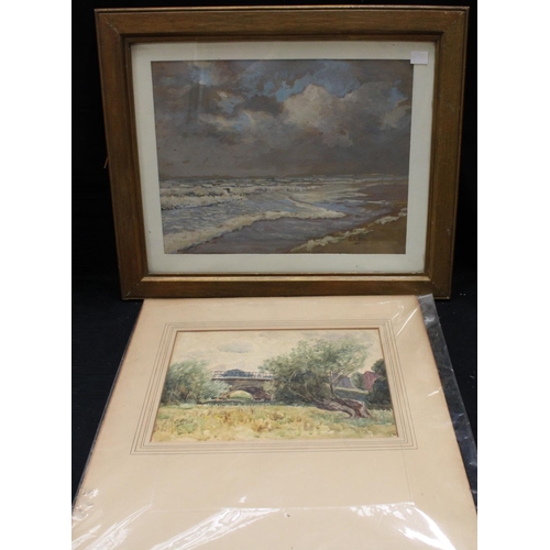 96 - Ernest H Atkin The Fringe of the Tide, Skegness signed, watercolour, 27.5cm x 25cm; another, In the ... 