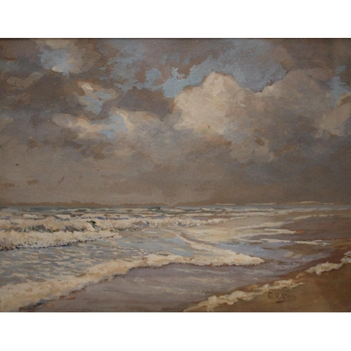 96 - Ernest H Atkin The Fringe of the Tide, Skegness signed, watercolour, 27.5cm x 25cm; another, In the ... 