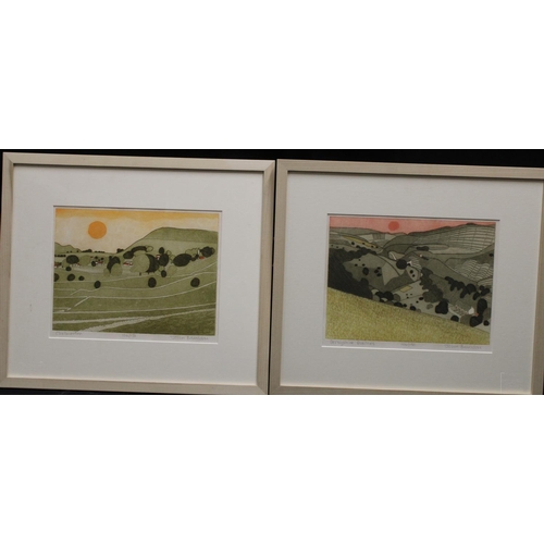 105 - John Brunsdon (1933-2014), by and after, a pair, Derbyshire Quarries and Chelmorton, coloured prints... 