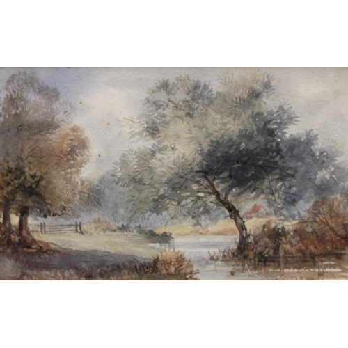 4 - English School (early 19th century) A pair mounted as one, Picturesque Landscapes watercolours, each... 