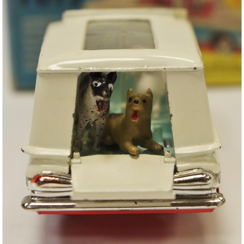 109 - Corgi 486 Chevrolet Impala ''Kennel Club'' - two-tone, white, red, pale blue interior with 4 dog fig... 