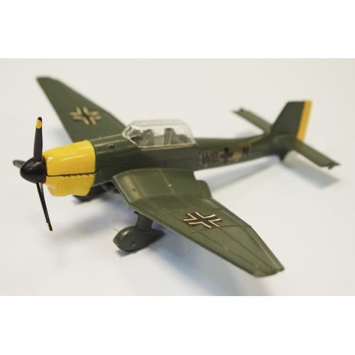 113 - Dinky 721 ''Battle of Britain'' Junkers Stuka - drab green, yellow with decals applied with bomb, in... 