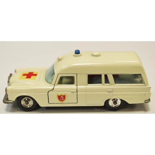 116 - Matchbox King Size K-6 Mercedes Benz Ambulance - cream body with hood & door decals, pale blue windo... 