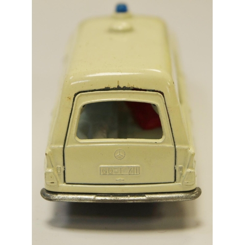 116 - Matchbox King Size K-6 Mercedes Benz Ambulance - cream body with hood & door decals, pale blue windo... 