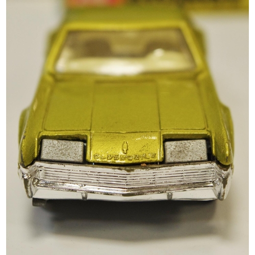 118 - Corgi 276 Oldsmobile Toronado - lime body, cream interior, chrome trim, grey plastic tow hook, Golde... 