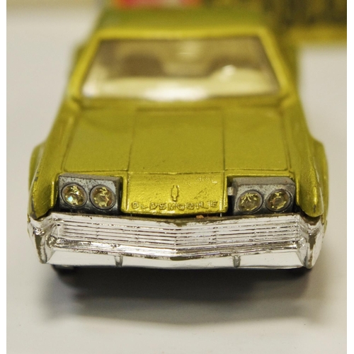 118 - Corgi 276 Oldsmobile Toronado - lime body, cream interior, chrome trim, grey plastic tow hook, Golde... 