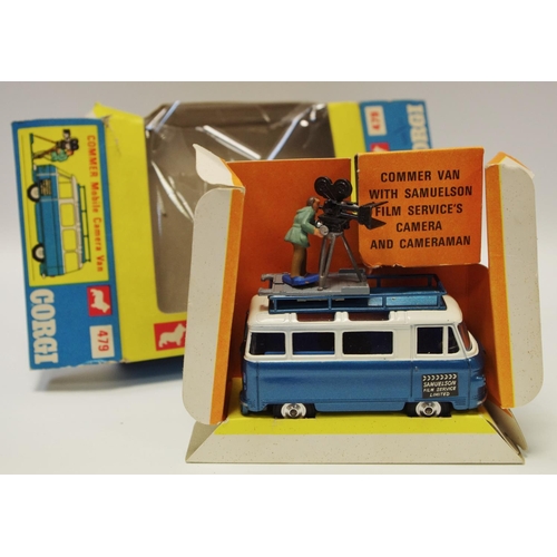 123 - Corgi 479 Commer Mobile Camera Van ''Samuelson Film Service Limited'' - blue, white, spun hubs, silv... 