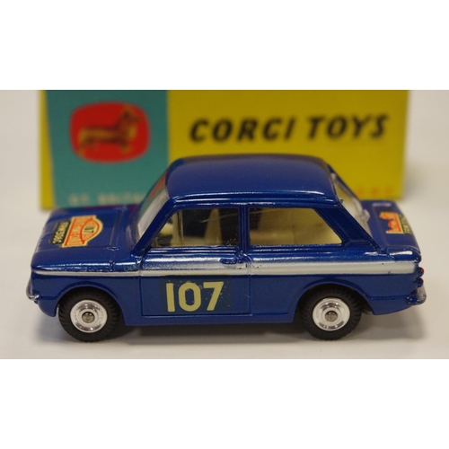 130 - Corgi 340 Sunbeam Imp ''Rallye Monte Carlo'' - blue body, white side flashes, cast hubs, off white i... 