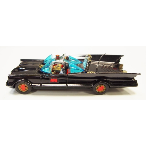 136 - Corgi 267 ''Batman'' - Batmobile (1st issue) - black body, blue tinted windscreens, with ''Batman an... 