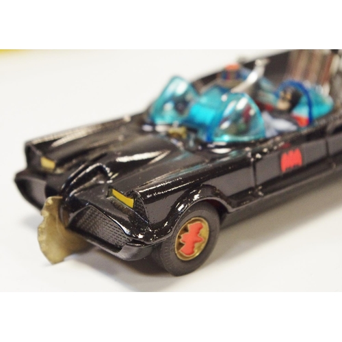 136 - Corgi 267 ''Batman'' - Batmobile (1st issue) - black body, blue tinted windscreens, with ''Batman an... 