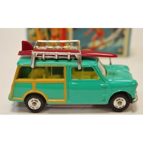 137 - Corgi 485 BMC Mini Countryman ''Surfing'' - turquoise body, yellow interior, silver trim, grey plast... 