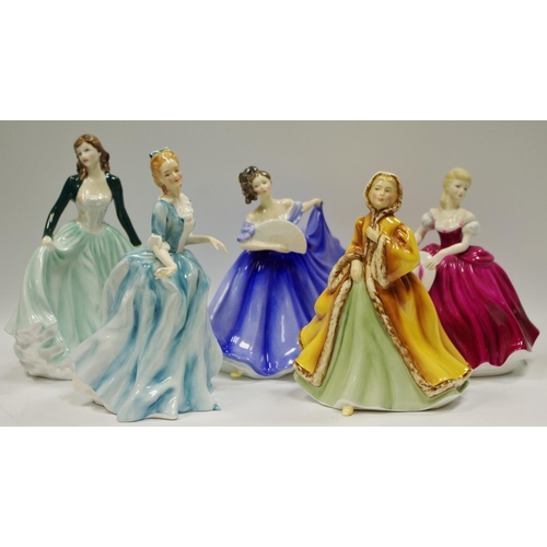 63 - Royal Doulton figures including Rachel HN 2919, Happy Anniversary Green HN 4605, Yvonne HN 3038, Ela... 