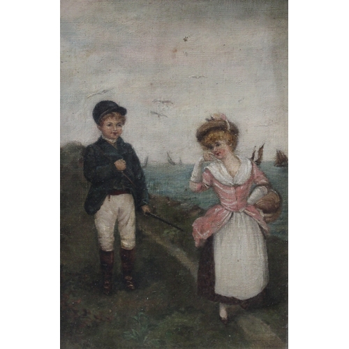 272 - English School (19th century) A Dashing Suitor oil on canvas, 29.5cm x 19.5cm