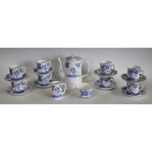 111 - An early 19th century Royal Stafford Oriental blue and white pattern coffee set for eight comprising... 