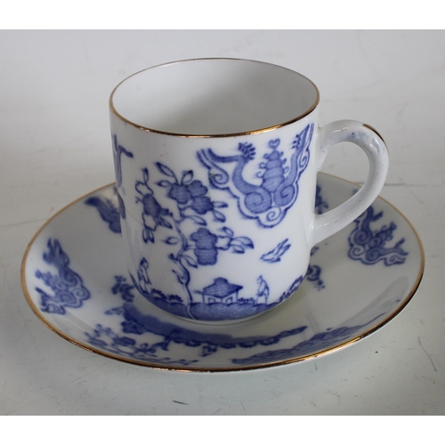 111 - An early 19th century Royal Stafford Oriental blue and white pattern coffee set for eight comprising... 