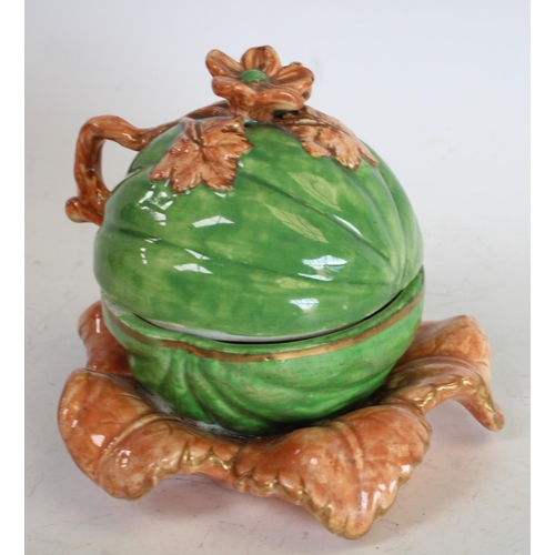 128 - A 19th century novelty inkwell, as a melon