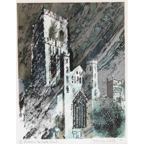133 - Norman Wade, by and after, Durham, the North Front, signed, dated '72, and titled in pencil to margi... 