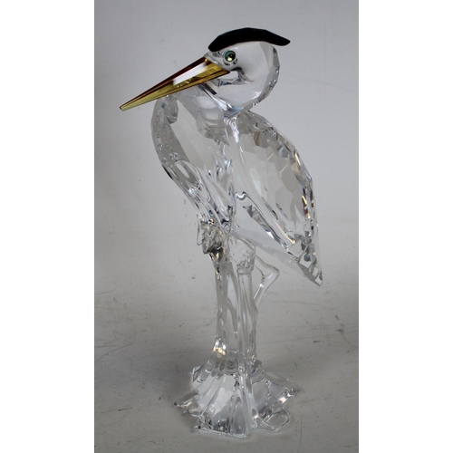 174 - A Swarovski crystal study of a Heron, boxed with certificate
