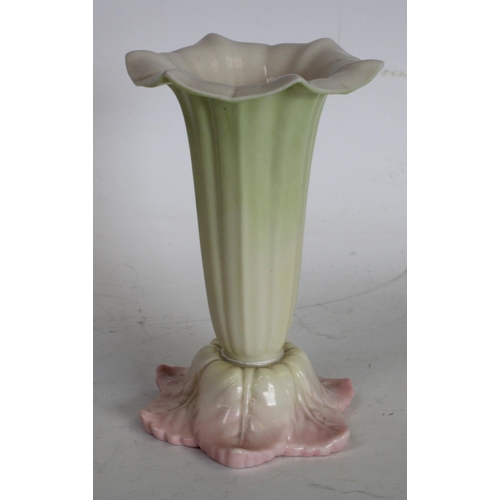 175 - A Royal Worcester Lily pattern vase; a similar blush floral trinket box