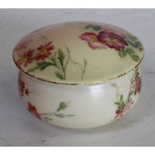 175 - A Royal Worcester Lily pattern vase; a similar blush floral trinket box