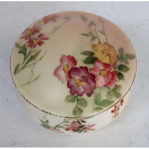 175 - A Royal Worcester Lily pattern vase; a similar blush floral trinket box