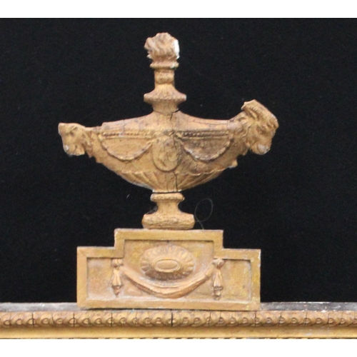 186 - A Neo-Classical chimney glass, the rectangular mirror plate crested by an urn in the Adam taste, 19t... 