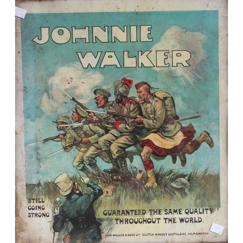 187 - Advertising - an early 20th century shop display show card, Johnnie Walker Scotch Whisky, printed on... 