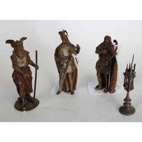 198 - A group of cold painted bronze Norse figures, marked Bergman (4)
