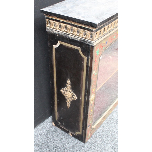 201 - A 19th century ebonised pier cabinet, in the manner of André Charles Boulle, 96cm high