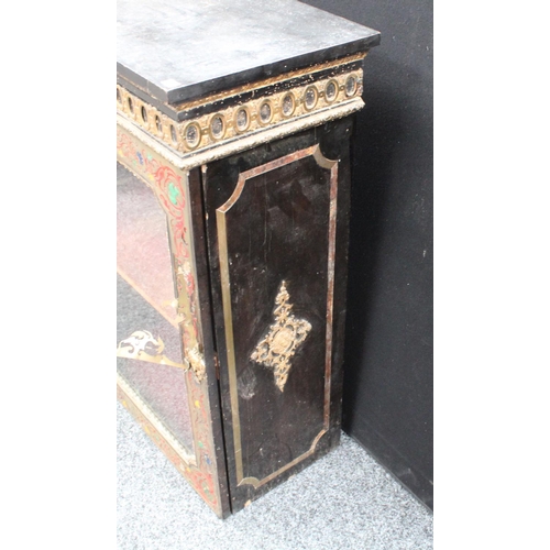201 - A 19th century ebonised pier cabinet, in the manner of André Charles Boulle, 96cm high
