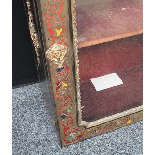 201 - A 19th century ebonised pier cabinet, in the manner of André Charles Boulle, 96cm high