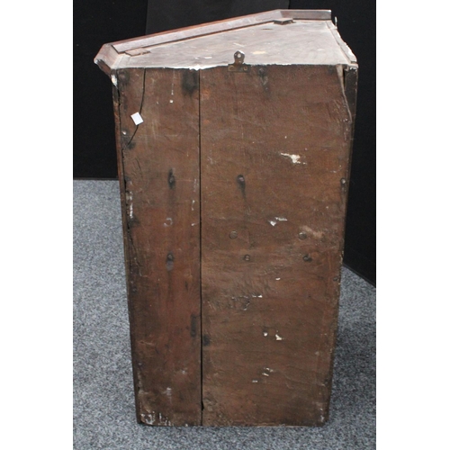 202 - A 19th century oak wall hanging corner cupboard