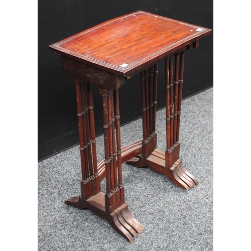 210 - A set of George III style mahogany quartetto tables, the largest 49.5cm wide