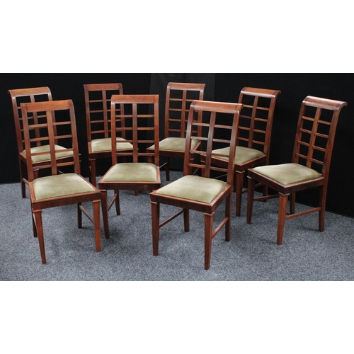 215 - An early-mid 20th century extending dining table, opening to 189.5cm; a set of eight conforming side... 