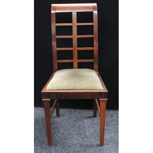 215 - An early-mid 20th century extending dining table, opening to 189.5cm; a set of eight conforming side... 