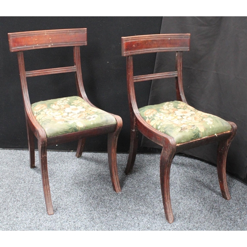 216 - A 'set' of four Regency mahogany dining chairs, comprising a carver and three side chairs (4)