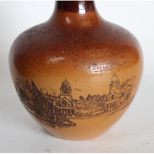 230 - A Doulton flambe posy vase, of spreading cylindrical form, 7.5cm high, printed mark;  a Doulton mini... 