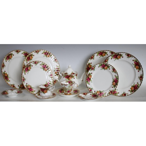235 - Ceramics - Royal Albert Old Country Roses including dinner plates, teapot, cups and saucers, dessert... 