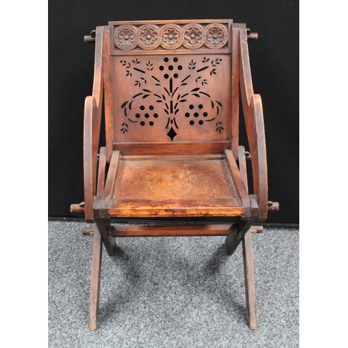 52 - A late 19th/early 20th century 'Glastonbury' chair, 83cm high