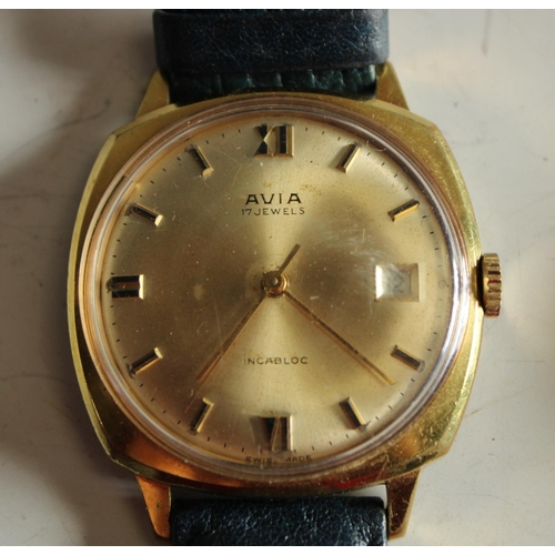 591 - A Buren 17 jewel wristwatch; another, Avia (2)