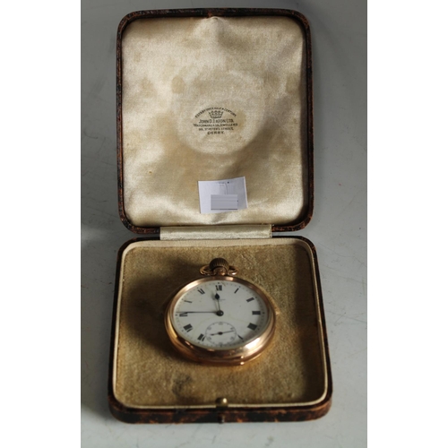 592 - A Waltham 9ct gold open faced pocket watch