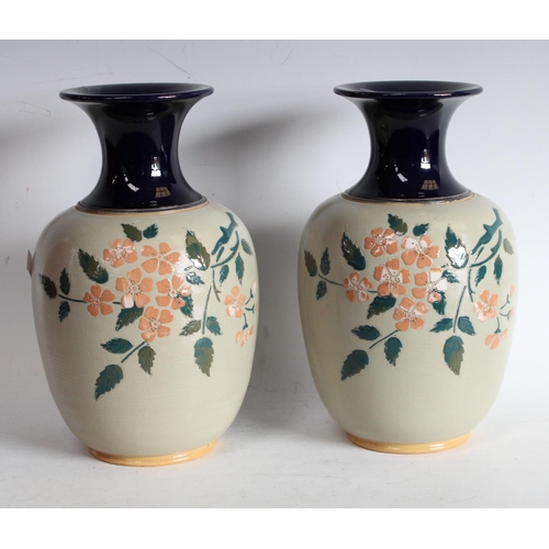 70 - A pair of Lovatt's Langley baluster vases, 25.5cm high