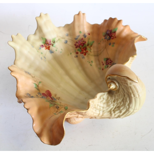 74 - A Royal Worcester scallop shell, blush ivory, bowl; a similar marlet jug (2)