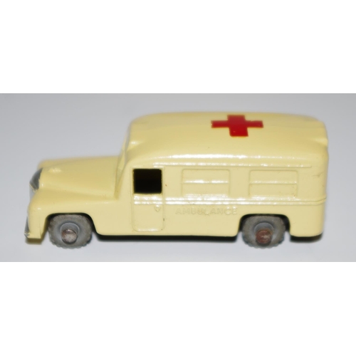 13 - Matchbox Regular Wheels 14b Daimler ''Ambulance'' - cream body, red cross decal to roof, silver trim... 