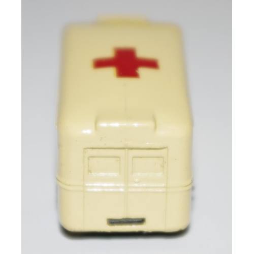 13 - Matchbox Regular Wheels 14b Daimler ''Ambulance'' - cream body, red cross decal to roof, silver trim... 