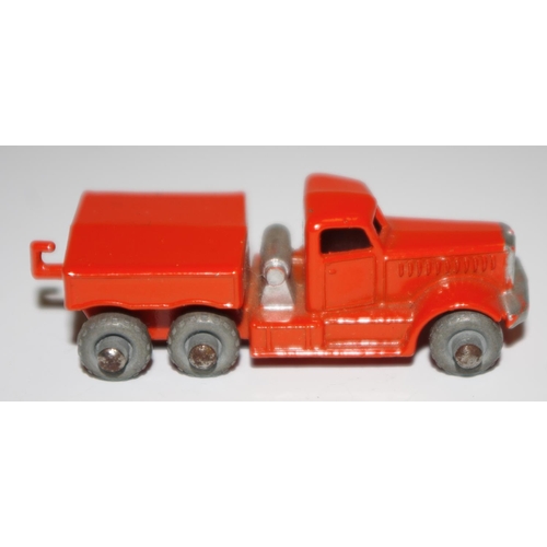 17 - Matchbox Regular Wheels 15a Diamond T Prime Mover - orange body with silver trim, metal wheels with ... 