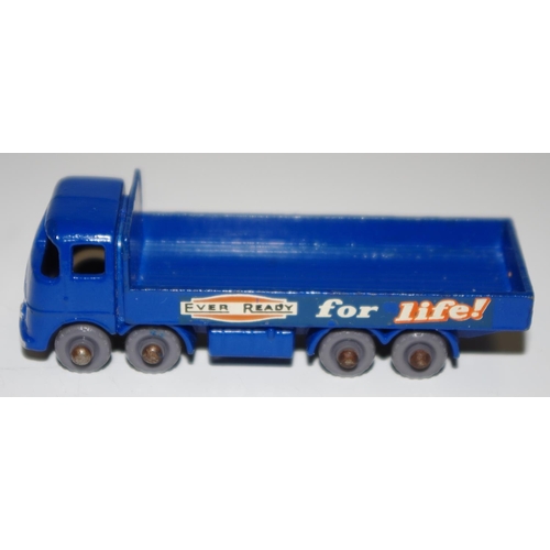 23 - Matchbox Regular Wheels 20b ERF 68G Dropside Truck ''Ever Ready'' - dark blue body with silver trim,... 