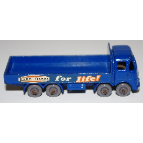 23 - Matchbox Regular Wheels 20b ERF 68G Dropside Truck ''Ever Ready'' - dark blue body with silver trim,... 