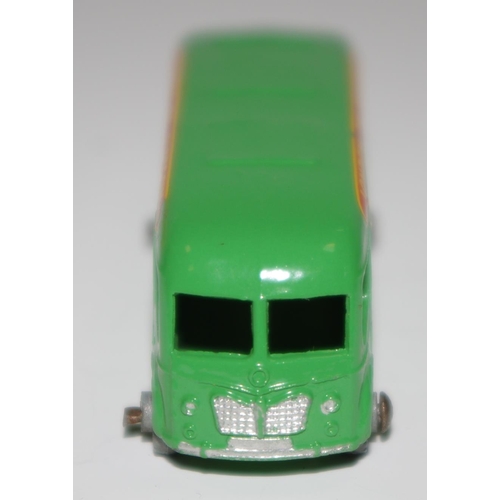 24 - Matchbox Regular Wheels 21a Bedford Duple Luxury Coach ''London to Glasgow'' - green, silver trim, m... 